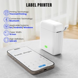 Mini Label Printer, Upgraded Label Maker and Portable Label Maker Machine, Thermal Label Printer Using Bluetooth, Small Sticker Printer Suitable for Home, Kitchen, School, Office, Store