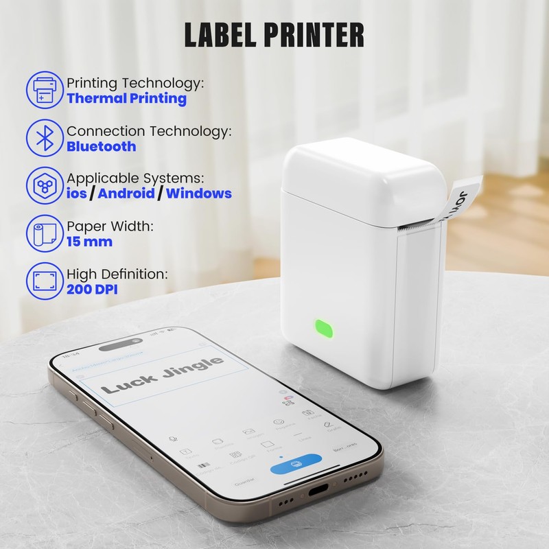Mini Label Printer, Upgraded Label Maker and Portable Label Maker