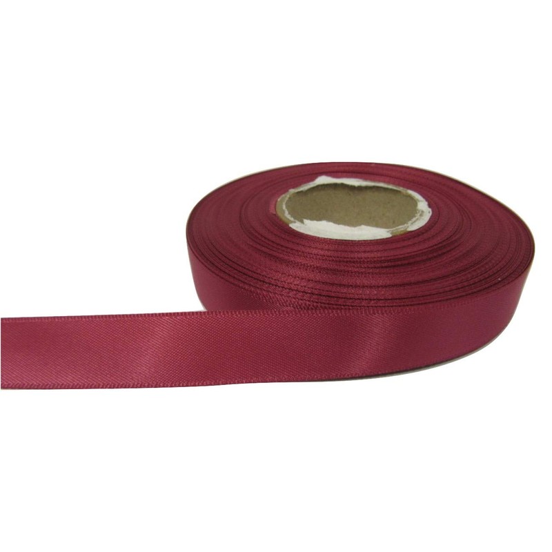 2 metres of 15mm Satin Ribbon Victorian Mulberry Dark Pink