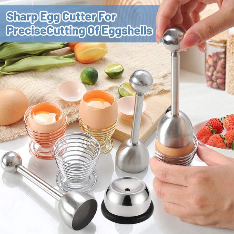 Set of 6 Egg Slicers, 1 Stainless Steel Egg Cutter,