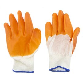 HAND ®Nitrile Coated Nylon Non-Slip Rubber Grip Home Gardening DIY Gloves Orange - Pack of 3 Pairs