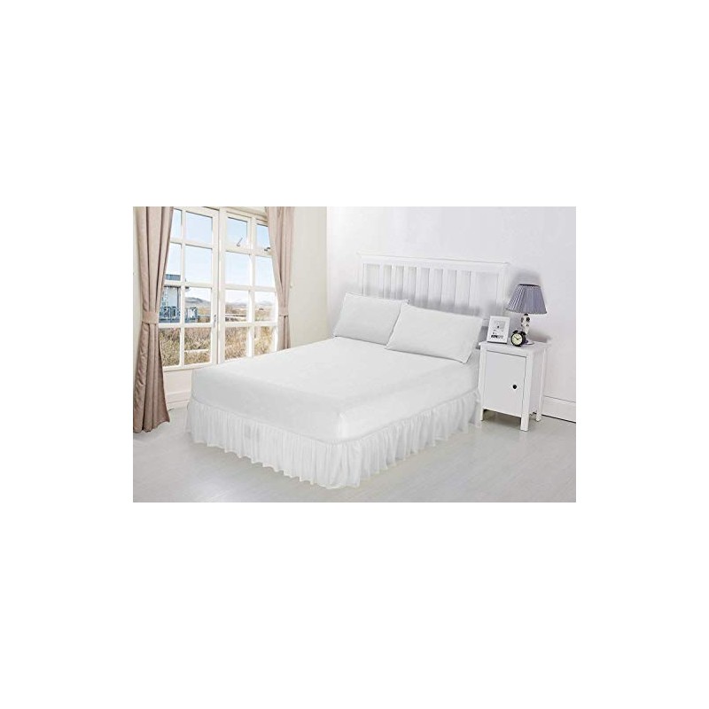 CreationsMart Luxury Bedding 100% Egyptian Cotton Frilled Valance Fitted Sheet