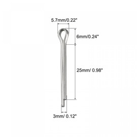 sourcing map 30 Pieces Split Splint 3 x 25 mm Stainless Steel Clip Fastener for Car Silver
