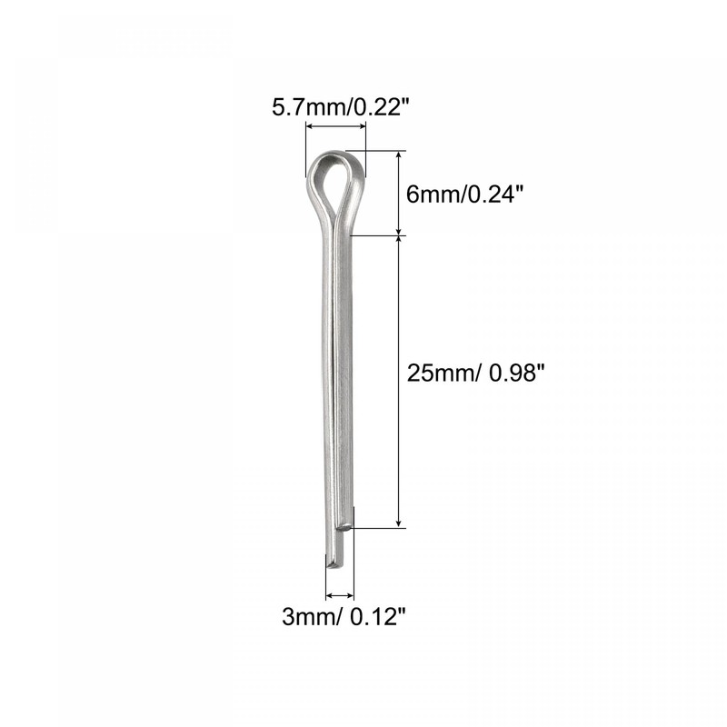 sourcing map 30 Pieces Split Splint 3 x 25 mm