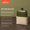 Foster & Rye 7158 Matte Army Green Flask, One Size