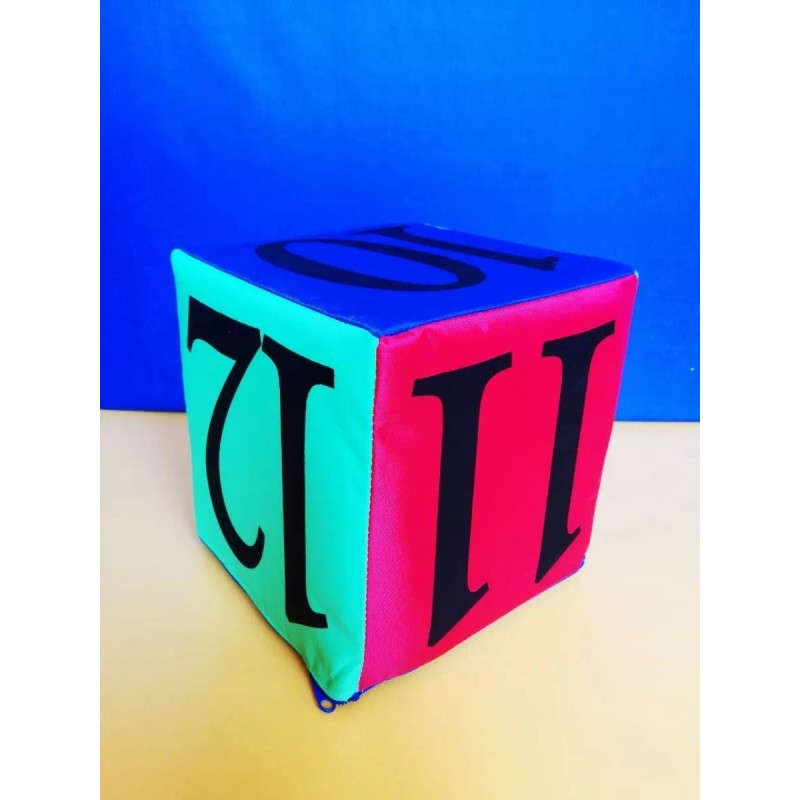 CASTILLO DIDÁCTICO Cubo Didáctico Números 7 Al 12, 20x20cms. Hule