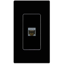 RiteAV CAT6-SHIELDED Wall Plate Screwless Frame [Black]