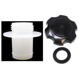 Aftermarket Kawasaki Jet Ski Gas Cap, Gasket & White Fuel Tank Filler Neck Kit OEM # 59231-3734/51049-3714 (Black)