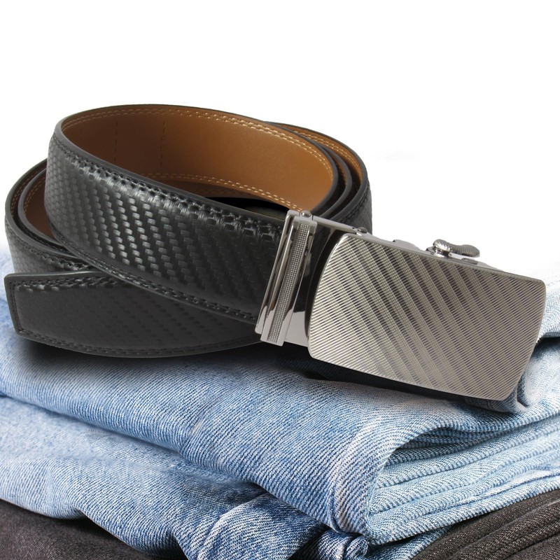 Nelbons Men's Belt Ratchet Belt Automatic Buckle for Men Suit