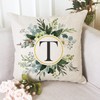 Snylcee Monogram Letter T Throw Pillow Covers Floral 18x18 Inch,