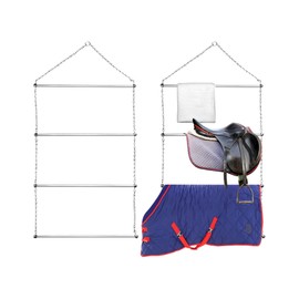 QWORK Horse Blanket Rack - 23.6 x 45.3 in, 2 Pack Heavy Duty Stainless Steel 4-Rail Hanging Storage for Blankets/Towels/Pads/Saddle, Rust-Resistant Organizer for Equestrian Gear