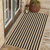 Black and Tan Outdoor Rugs, 3x5 Stripe Front Porch Rugs