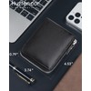 Huztencor Zipper Wallet Men Leather RFID Blocking Wallets for Men