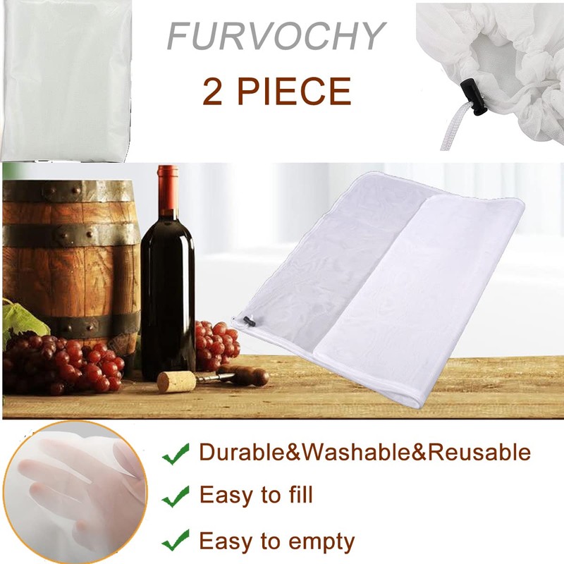 Brewing Filter Bags, 2 Pack 250 Micron Fine Mesh Bag