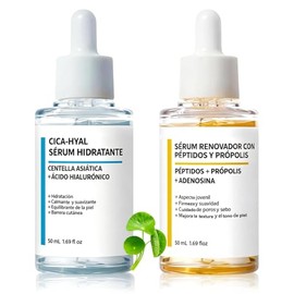 SINYI Centella Asiatica Suero y CICA Péptidos Suero,Sérum Hidratante Y Antiarrugas, Reduce las arrugas y mejora la elasticidad de la piel,Apto para to