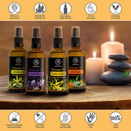 Massage Lavender Oil 100ml - 100% Natural Lavender Body Massage Oil - Good Sleep - De-Stress - Calming - Skin Care - Beauty - Body Massage - Soft Relaxing Aroma Oil