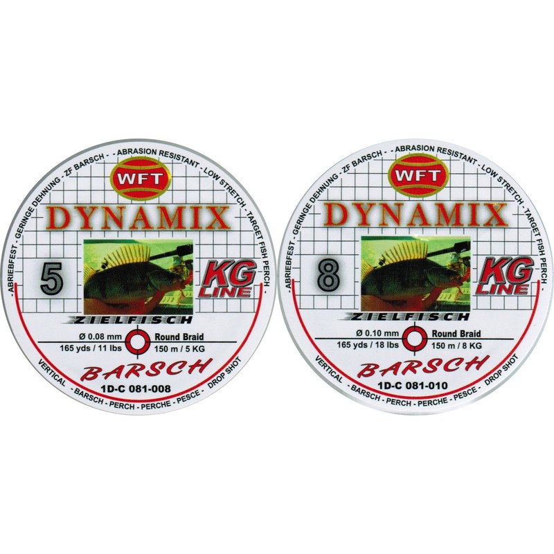 WFT Round Dynamix Perch Red 150 m, Braided Line for