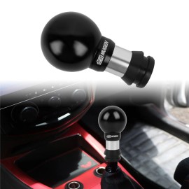 Unbranded Universal JDM Mugen Round Ball Black Aluminum Automatic Gear Shift Knob Shifter