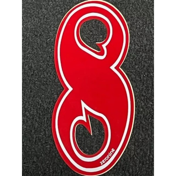 ZERONINE Large NOS Red White ZERONINE STADIUM Number 8 Old