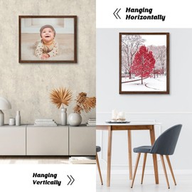 HLiWEGNS 16x24 Poster Frame Dark Brown, Walnut Picture Frame 24x16, Woodgrain Gallery Frame with Plexiglass for Artwork Wall Display, Vintage 16 x 24 Frame Set for Photo Portrait Puzzles Gift 3Pack