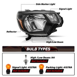 BRYGHT Headlight Assembly Fit for 2012 to 2015 Toyota Tacoma Left and Right Side