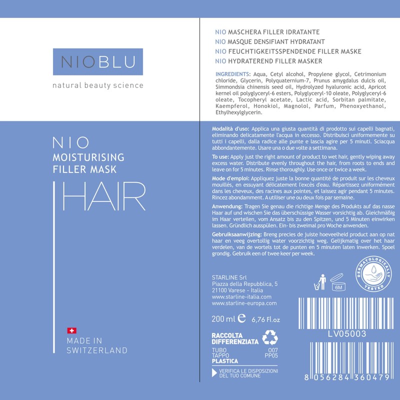Nioblu Nio Moisturising Filler Mask - Intensive Moisturising - For