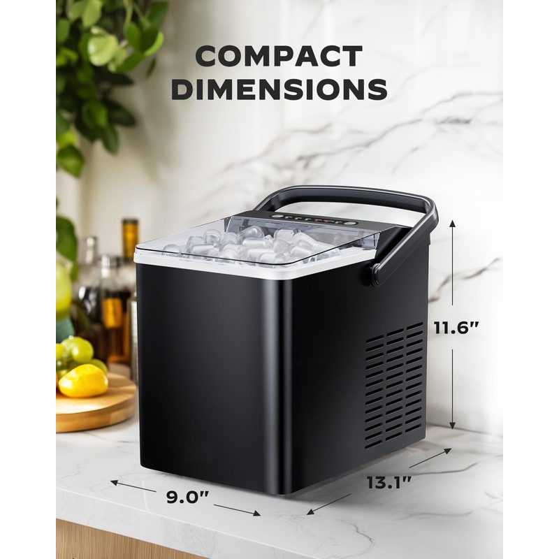 Ice Maker Countertops, Ice Machine with Self-Cleaning 1.8L Water Tank