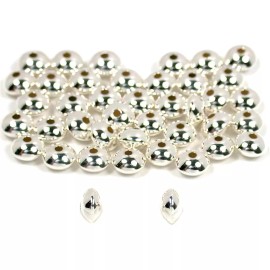 FindingKing 40 Sterling Silver Saucer Beads Beading Jewelry Making 4.5mm x 3mm