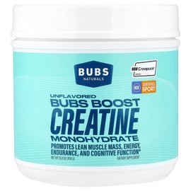 BUBS Naturals BUBS Boost Creatine Monohydrate Unflavored 450g Workout Supplement, 1, 450 / BUBS Naturals 버브스내추럴스 스 벱스 부스트 크레아틴 모노하이드레이트 무맛 450g 운동보충제, 1, 450