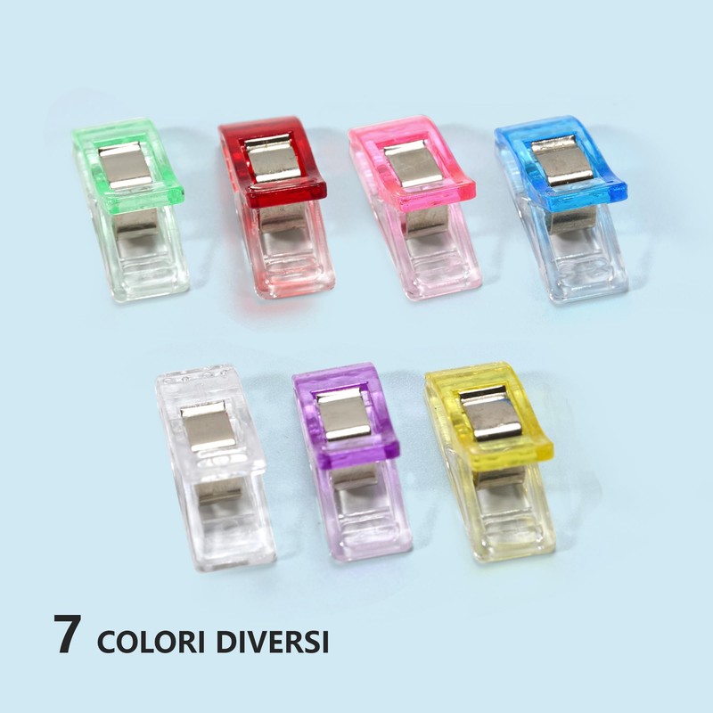 50 Pezzi Mollette per Cucito, Clip Multiuso in Plastica con