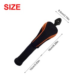Andux Long Neck Golf Hybrid Club Head Covers with Dial No. Tag CTMT-01 (Black/Orange,3pcs)