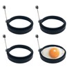 YOLCAR Black Silicone Egg Ring, 4 Pack Egg Ring Molds