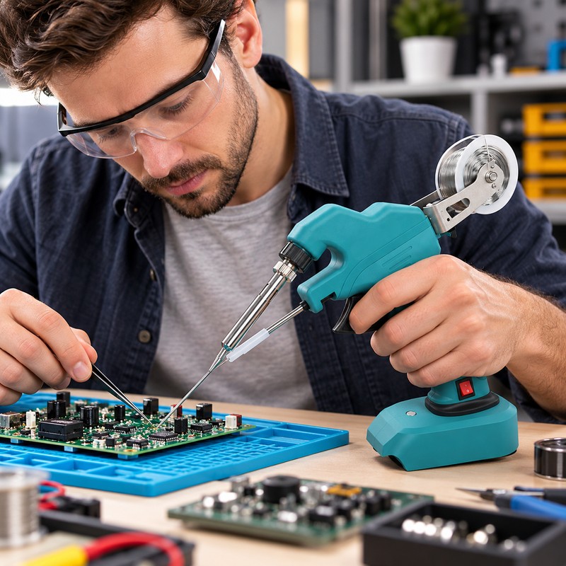 Cordless Soldering Gun for Electronics Repair – Automatic Solder Wire