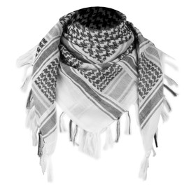 bvya Men Scarf Tactical Desert Keffiyeh Head Neck Scarf Arab Wrap with Tassel 43x43 inches