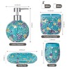 Handmade Blue Mosaic Glass Bathroom Accessory Sets 4PCS Bathroom Accessories