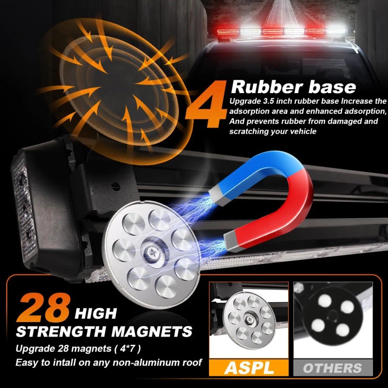 26inch Rooftop, Double Side Flashing, Safety Warning Hazard Snow Plow