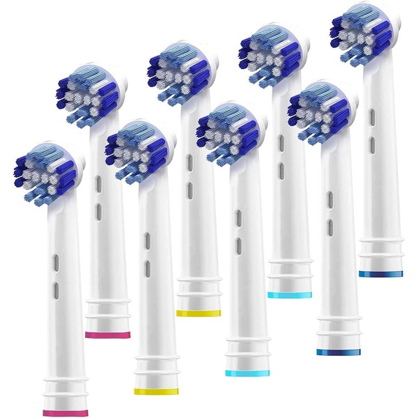 Replacement Toothbrush Heads Compatible with Oral B Braun- Pack of 8 Professional Electric Toothbrush Heads- Precision Refills for Oral-b 7000, Clean, Oral B Pro 1000, 9600, 500, 3000, 8000, Plus!