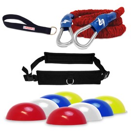 SPEEDSTER QB Drop Trainer- Quarterback Training System Using Resistance Bungee Cord- Includes Anchor, Cones, Bungee, Belt and Free Towel