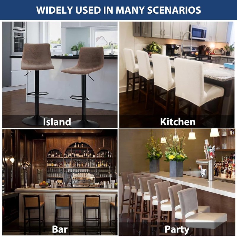 Lellen Waterproof Bar Stool Covers with Backs, Cream, Geometric Pattern