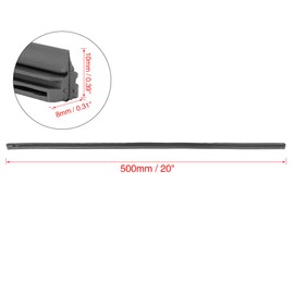 X AUTOHAUX 2pcs 500mm 20inch 8x10mm 3 Section Rubber Car Wiper Blade Refills