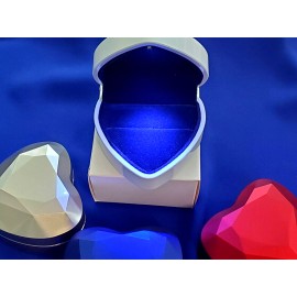 Unbranded LED Light Velvet Proposal Wedding Box Heart Shaped, Ring Jewelry Case BLUE