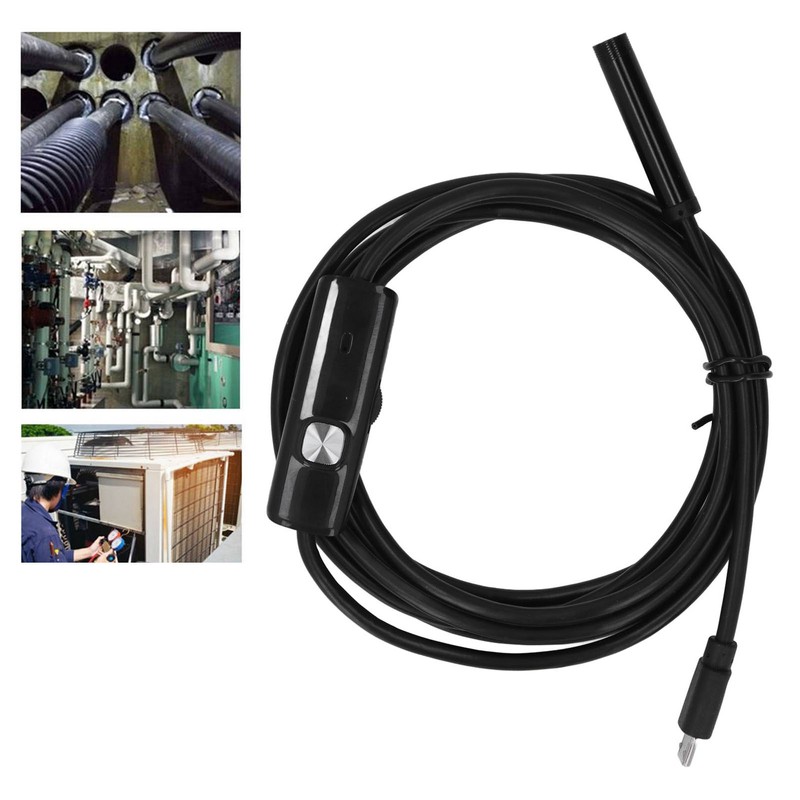 USB Industrial Endoscope with 6 LED Lights 7mm Probe Pipe