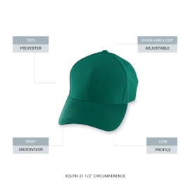 Augusta Sportswear Kids Youth Athletic Mesh Cap Dark Green