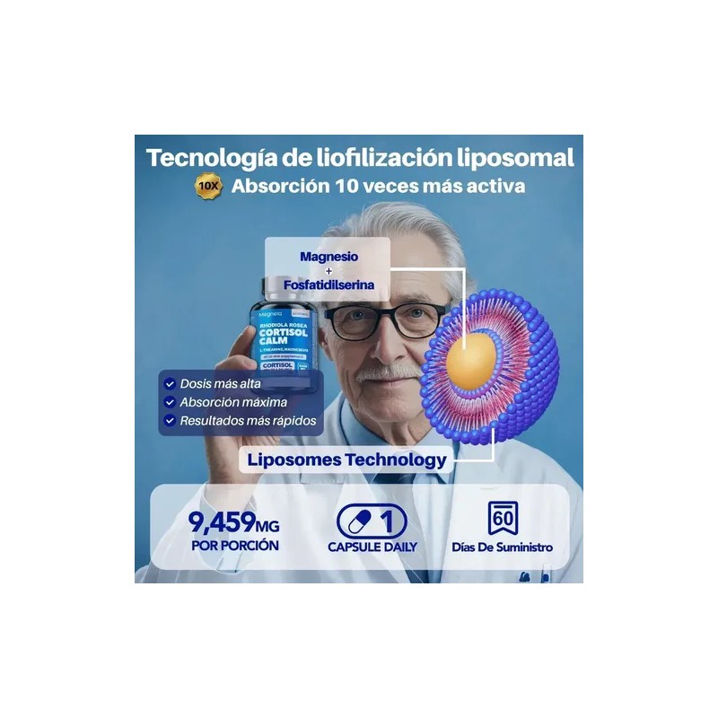 Cortisol Calm Cápsulas Magnesio L-teanina 60 Cápsulas