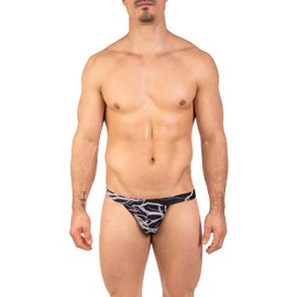 Gary Majdell Sport Men's Hot Prints Micro Bikini Swimsuit (Silver Thunder, Large)