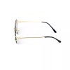 Unbranded Gem Cut Dark Black Tint Gold Frame Rimless Luxury