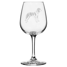 Etched Laser Art Grand Bleu de Gascogne Dog Themed Etched 12.75oz Wine Glass