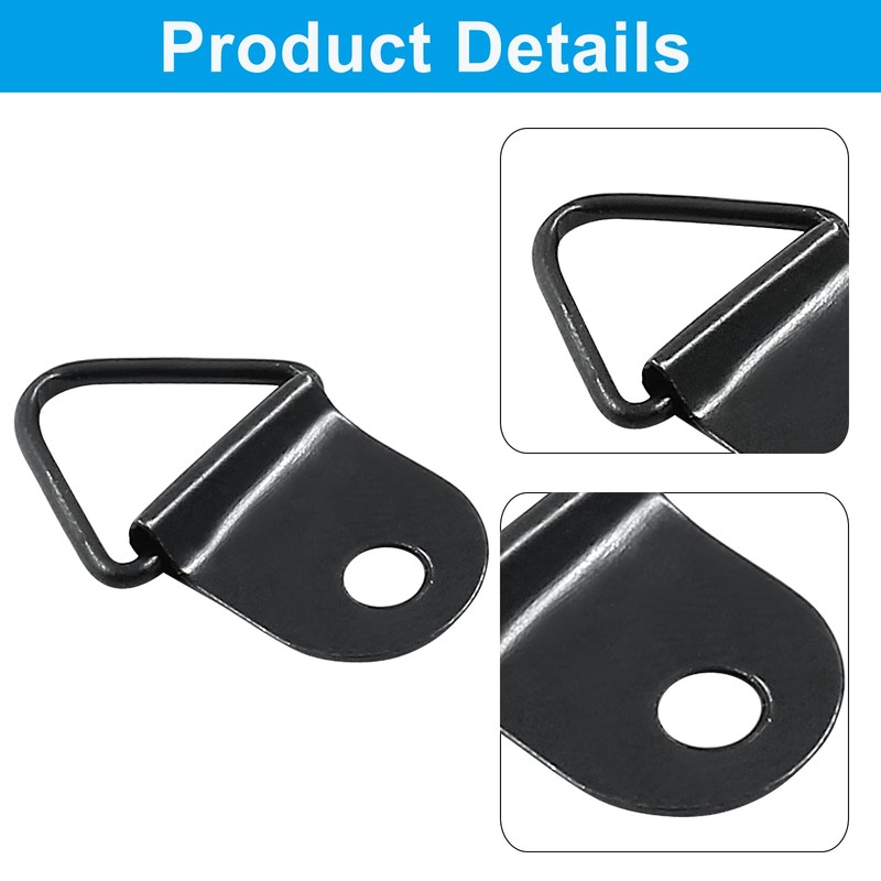 BokWin 100 Pcs Triangle Picture Hangers with Screws D Ring