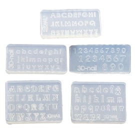3D Letters and Numbers Nail Art Mold Silicone Combination Decorative Mold Nail Art Making Tool Silicone Carving Mould Nail templates for Nail Art