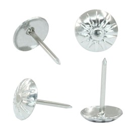 Zorveiio 100 Pack Antique Upholstery Tacks, Decorative Furniture Tacks Nails, 7/16 Inch Upholstery Nails for Sofa, Chair, Bed and Furniture DIY Decorative(Silver)